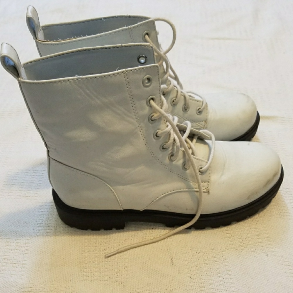 H&M white and black boots